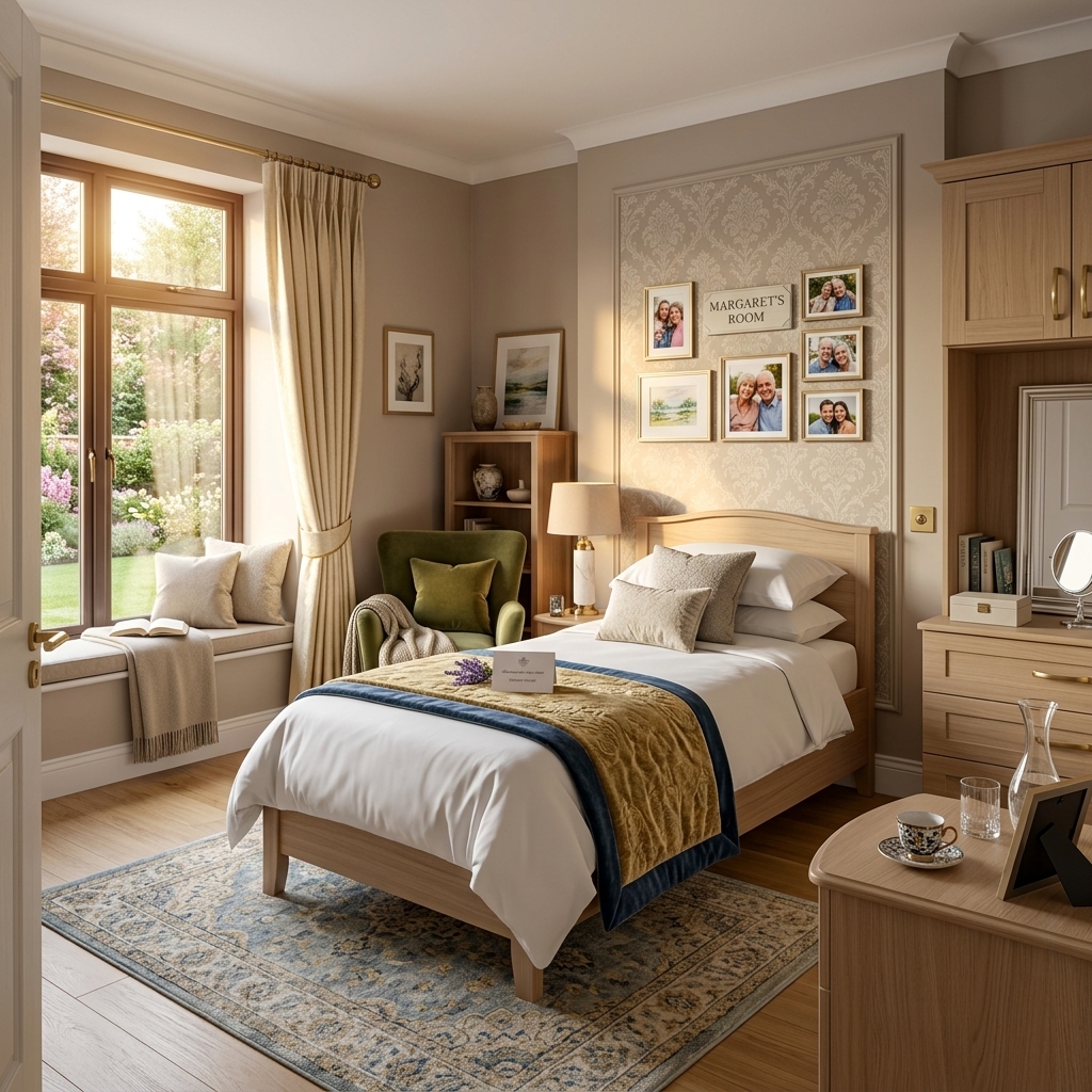 Care home room prepared for resident