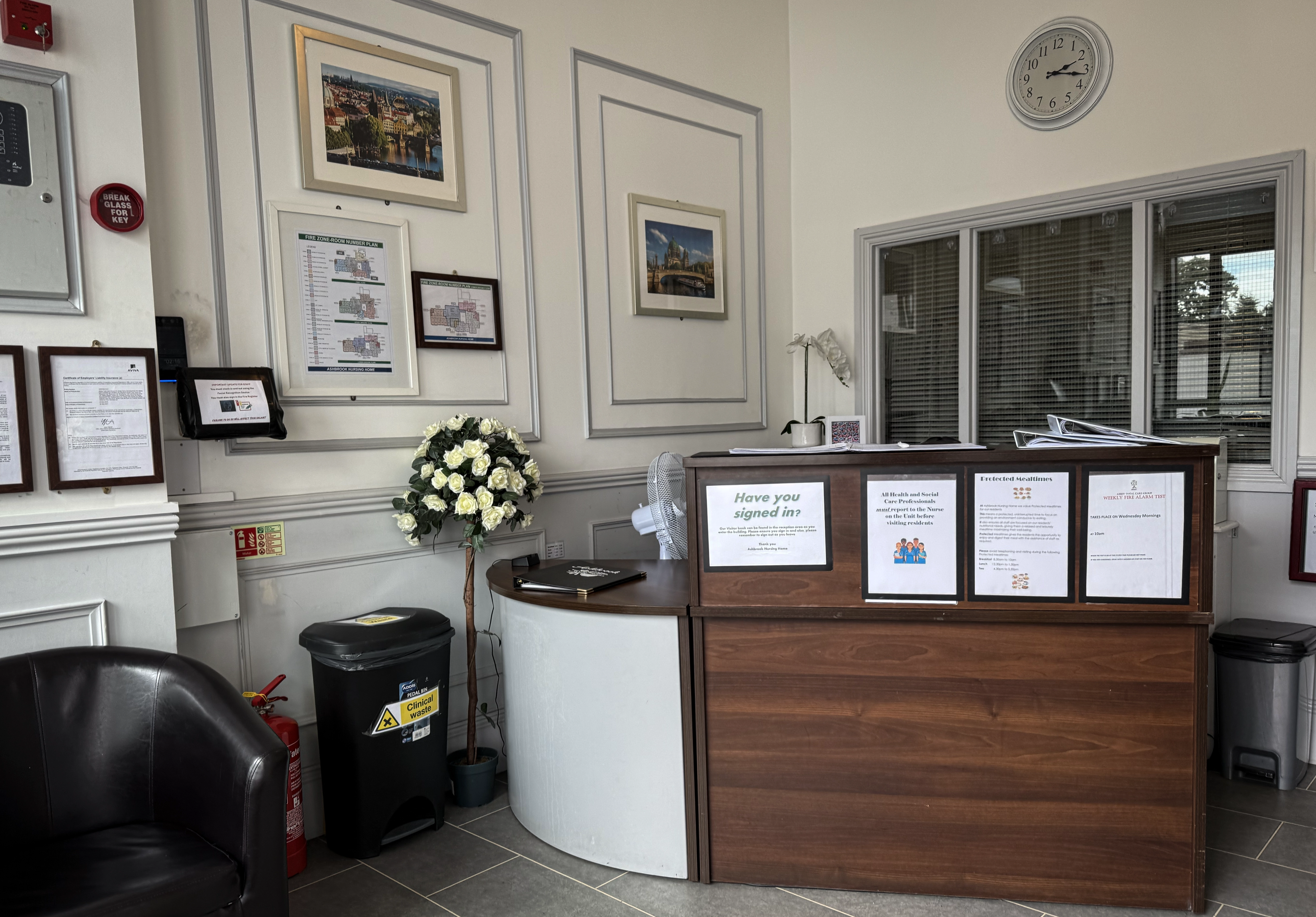 Secure and welcoming reception area at Ashbrook