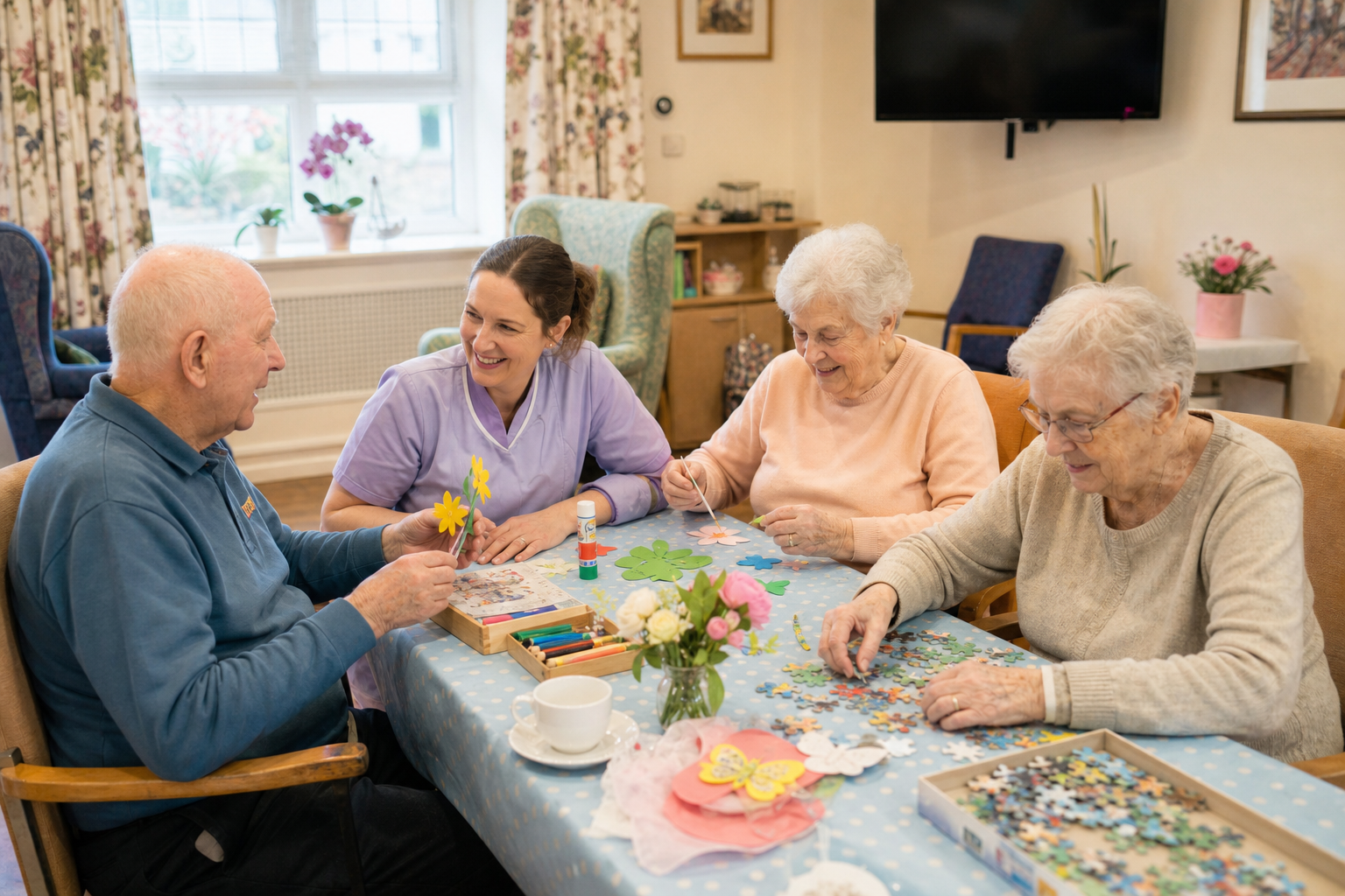 Residents enjoying a group activity