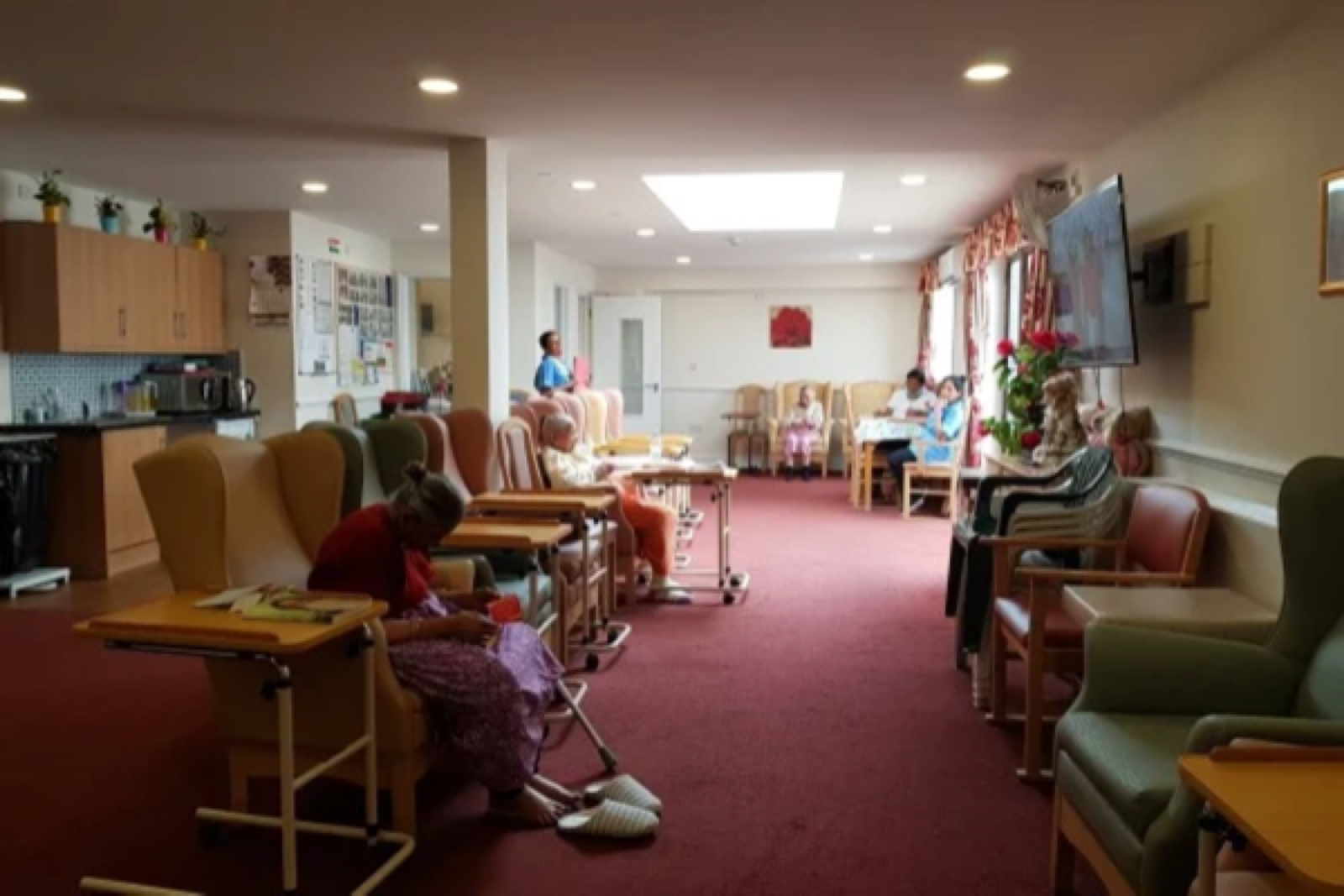 Bright communal lounge